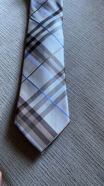 Dockers Men's Plaid Blue, Brown and Gray Silk Tie